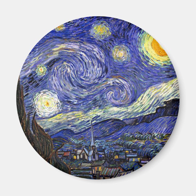 Imã Vincent Van Gogh - A Noite Estrelada Arte Fina (Frente)