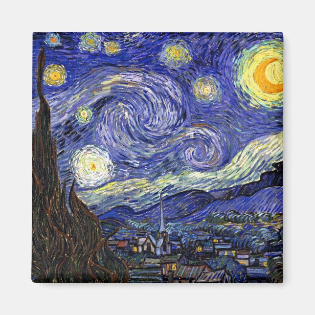 Imã Vincent Van Gogh - A Noite Estrelada Arte Fina (Frente)