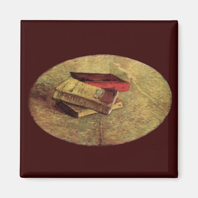 Imã Vincent van Gogh - Ainda vive com três livros (Frente)