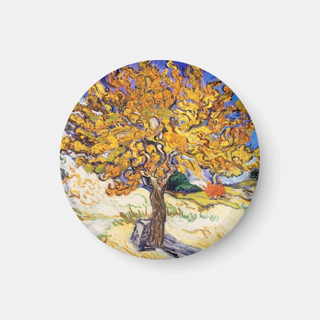 Imã Vincent Van Gogh Árvore de Amora Arte Fino (Frente)