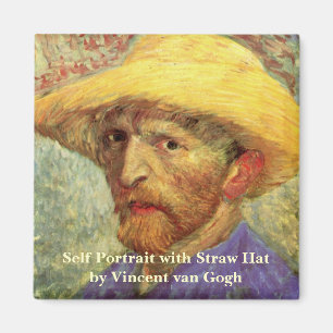 Imã Vincent van Gogh - Auto Retrato com Chapéu de Pal