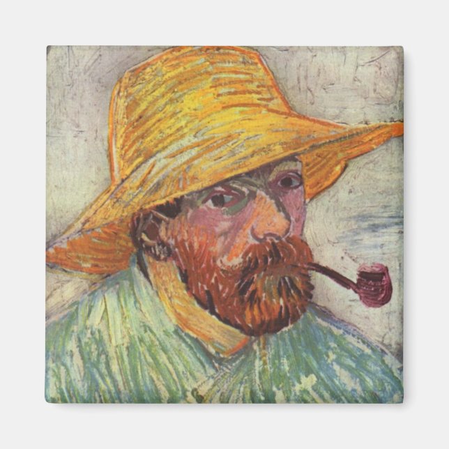 Imã Vincent Van Gogh Autoretrato Pipe (Frente)