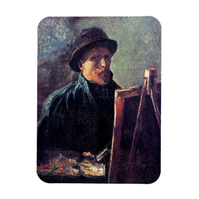 Ímã Vincent Van Gogh - Autorretrato com Chapéu Escuro  (Vertical)