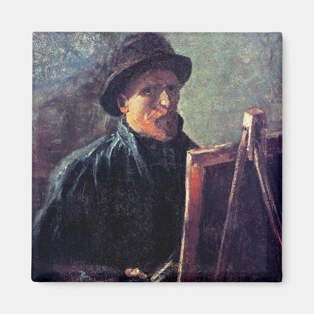 Imã Vincent Van Gogh - Autorretrato com Chapéu Escuro  (Frente)