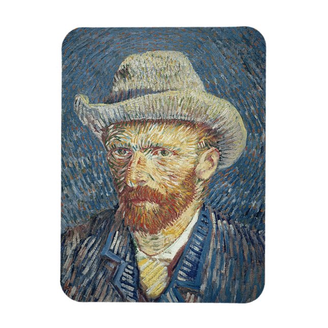 Ímã Vincent van Gogh | Autorretrato com Felt Hat (Vertical)