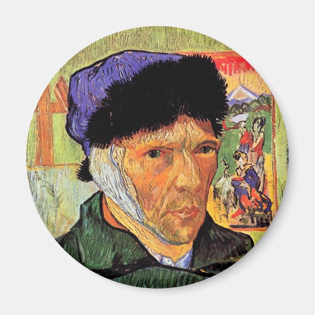 Imã Vincent Van Gogh - Autorretrato com Orelha Bandada (Frente)