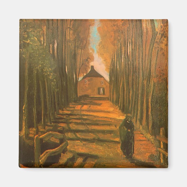 Imã Vincent van Gogh - Avenida de Choupos no Outono (Frente)