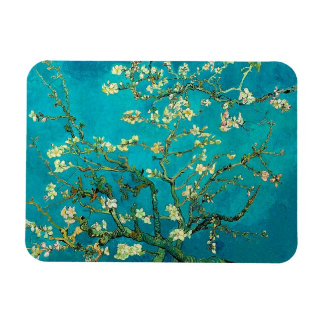 Ímã Vincent Van Gogh Blossoming Almond Tree Arte Flora (Horizontal)