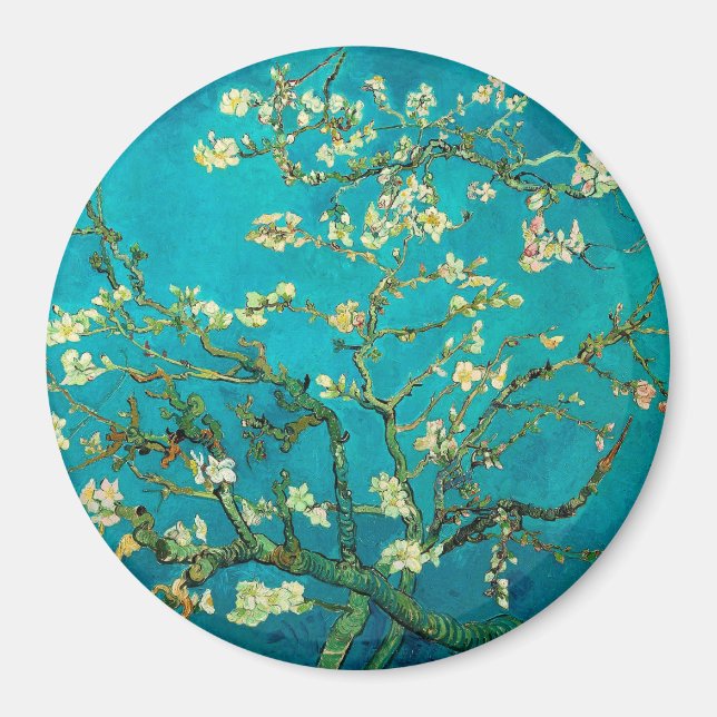 Imã Vincent Van Gogh Blossoming Almond Tree Arte Flora (Frente)