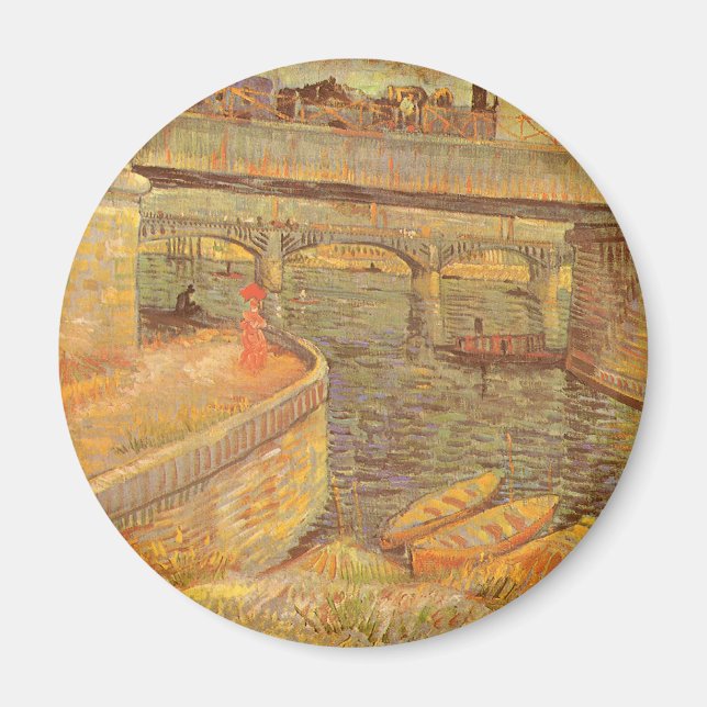 Imã Vincent van Gogh Bridges na Seine Asnieres (Frente)