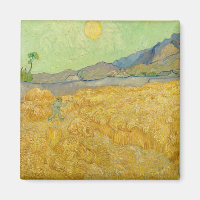 Imã Vincent van Gogh - Campo de Trigo com Ceifador (Frente)
