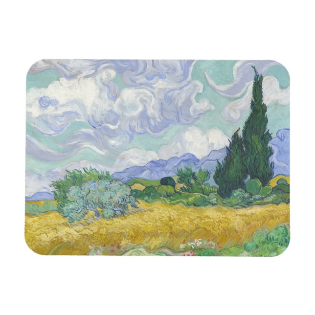Ímã Vincent Van Gogh, Campo de Trigo com Cipras (Horizontal)