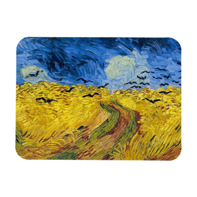 Ímã Vincent van Gogh - Campo de trigo com corvos (Horizontal)