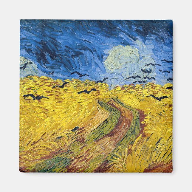 Imã Vincent van Gogh - Campo de trigo com corvos (Frente)
