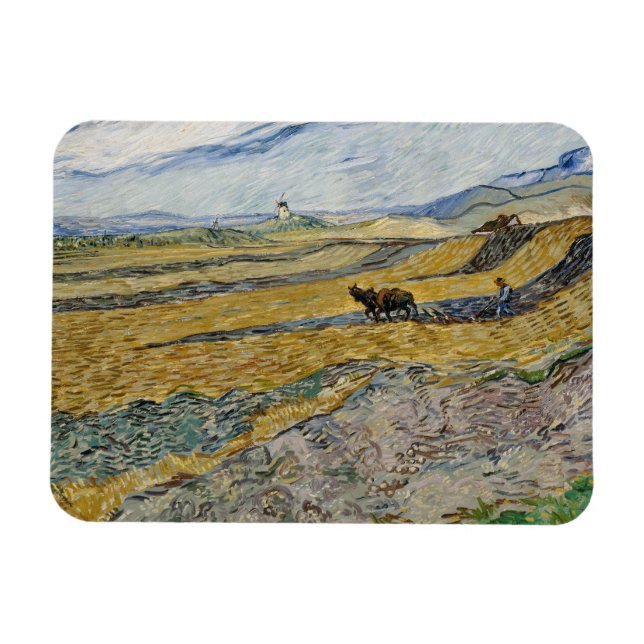 Ímã Vincent Van Gogh, Campo fechado com Plowman (Horizontal)