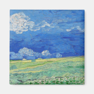 Imã Vincent van Gogh - Campos de trigo sob nuvens de t
