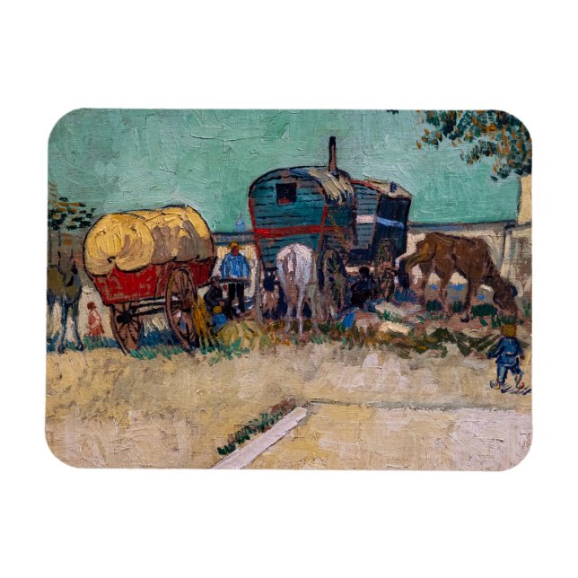 Ímã Vincent Van Gogh - Caravanas, Campo de Ciganos per (Horizontal)