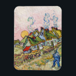 Ímã Vincent van Gogh - Casas e Figura<br><div class="desc">Casas e números / Algodão achatado na Reminiscência do Sol do Norte - Vincent van Gogh,  1890</div>