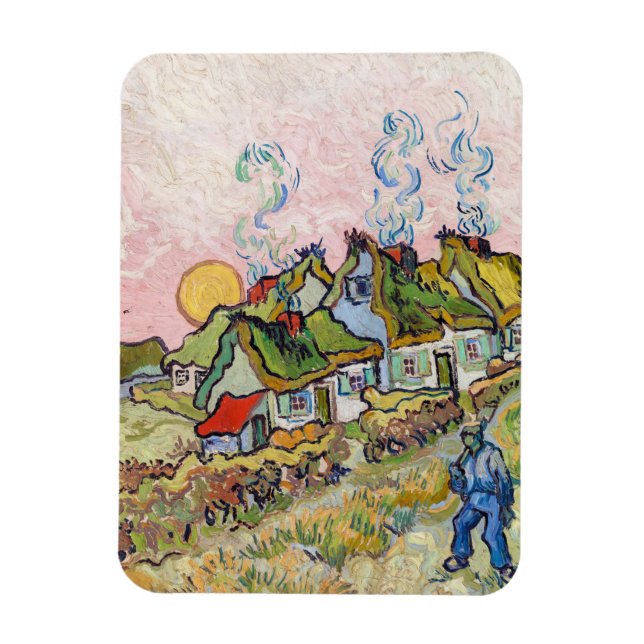 Ímã Vincent van Gogh - Casas e Figura (Vertical)