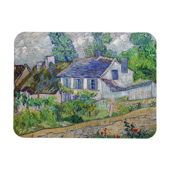 Ímã Vincent van Gogh - Casas em Auvers (Horizontal)
