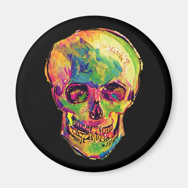 Imã Vincent Van Gogh - Caveira de Halloween Pop (Frente)