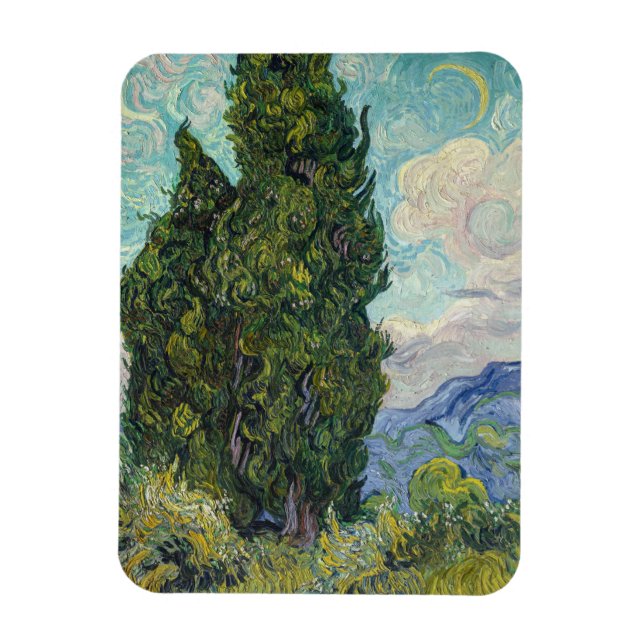 Ímã Vincent van Gogh - Ciprestes (Vertical)