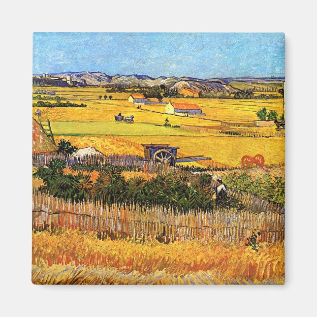 Imã Vincent Van Gogh - Colheita em La Crau Fine Art (Frente)