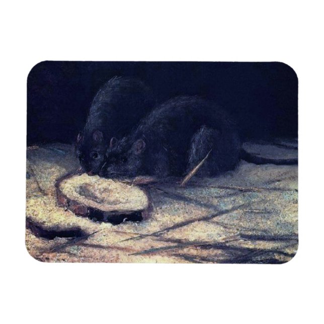Ímã Vincent Van Gogh - Dois Ratos - Rat Lover Fine Art (Horizontal)