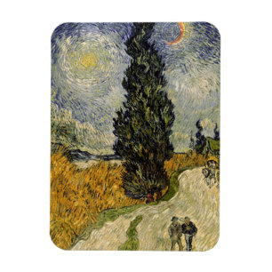 Ímã Vincent van Gogh Estrada com Ciprestes, 1890