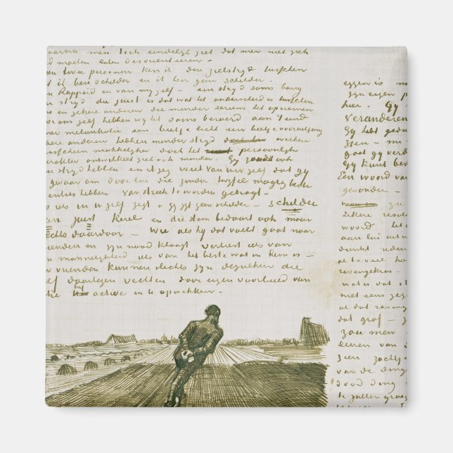 Imã Vincent van Gogh | Homem puxando uma cruz (Frente)