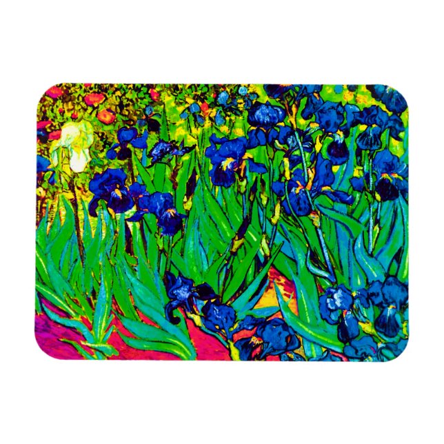 Ímã Vincent Van Gogh - Íris - Amante de Flores Pop Art (Horizontal)