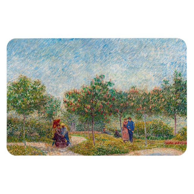 Ímã Vincent van Gogh - Jardim em Montmarte com Amantes (Horizontal)