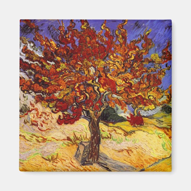 Imã Vincent Van Gogh Mulberry Tree Pintura de Arte fin (Frente)