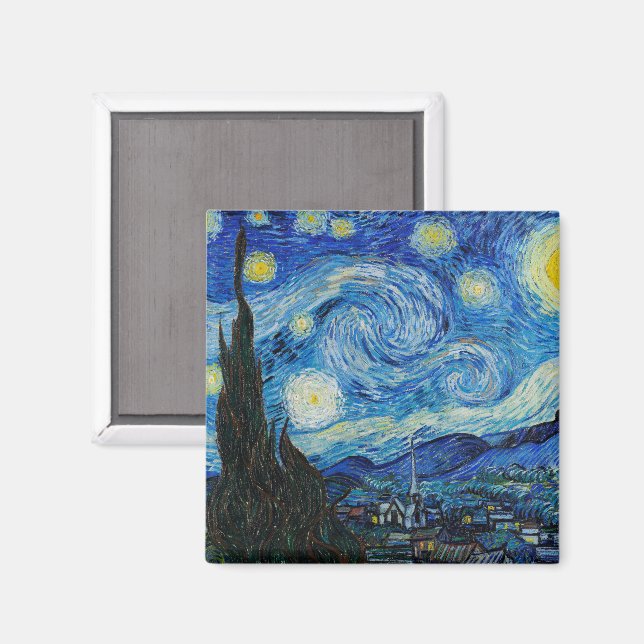 Imã Vincent Van Gogh Na Noite Estrelada (Front/Back)