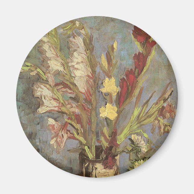 Imã Vincent van Gogh - Nature Morta Vaso com Gladíolos (Frente)