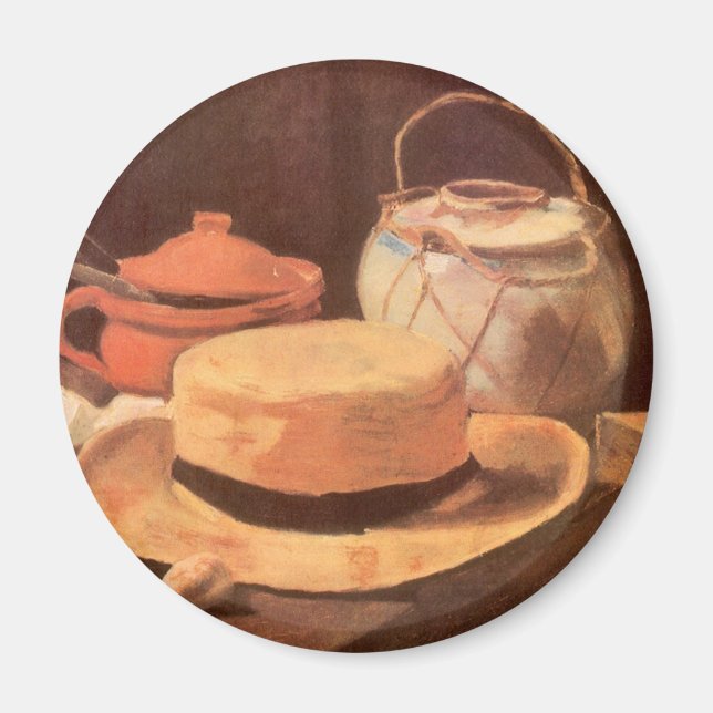 Imã Vincent van Gogh - Natureza Morta com Chapéu de Pa (Frente)