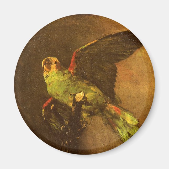 Imã Vincent van Gogh - Natureza Morta com Papagaio Ver (Frente)