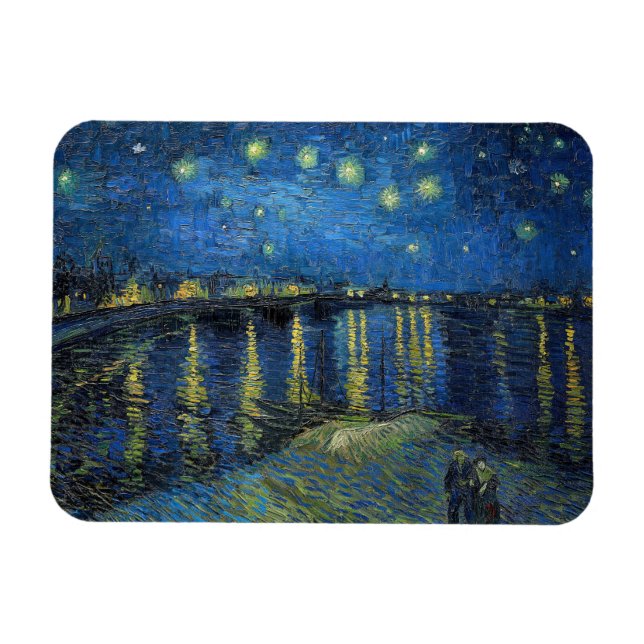 Ímã Vincent van Gogh - Noite Estrelada sobre o Ródano (Horizontal)
