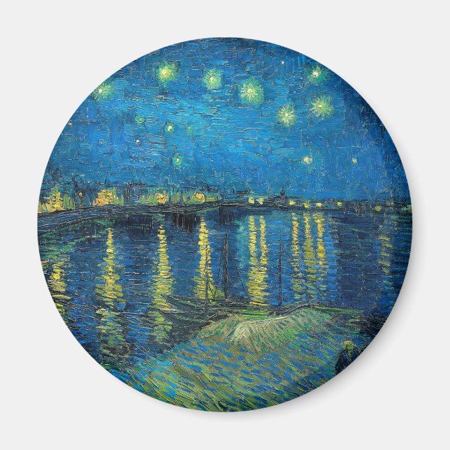 Imã Vincent Van Gogh Noite Estrelada Sobre o Ródano (Frente)
