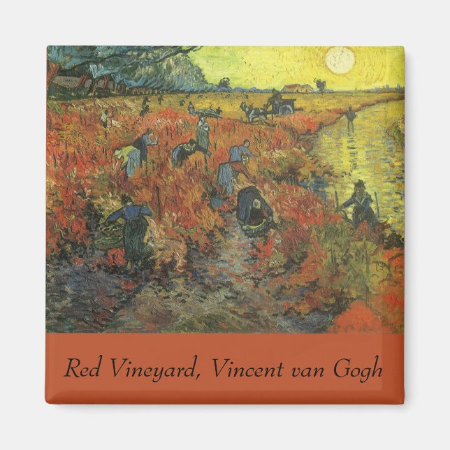 Imã Vincent van Gogh - O Vineyard Vermelho (Frente)