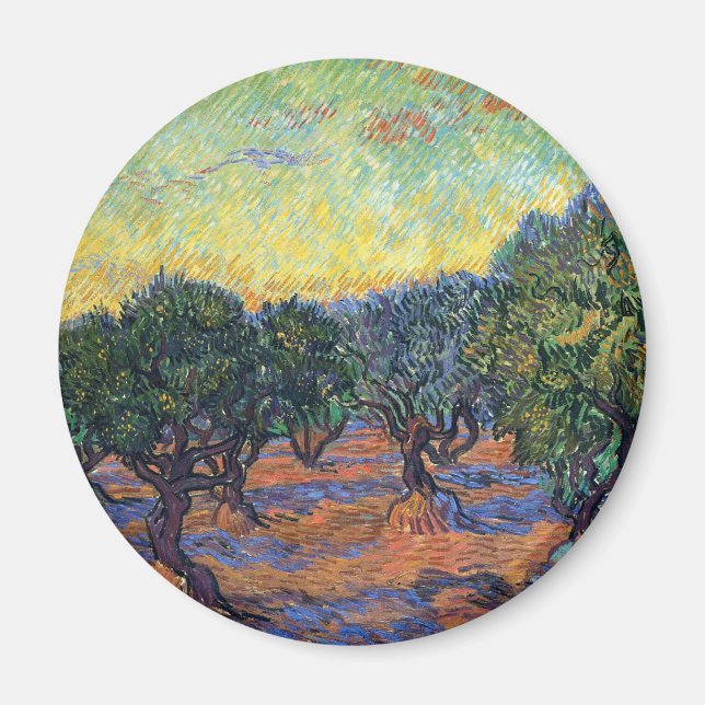 Imã Vincent Van Gogh Olive Grove Impressionismo Arte (Frente)