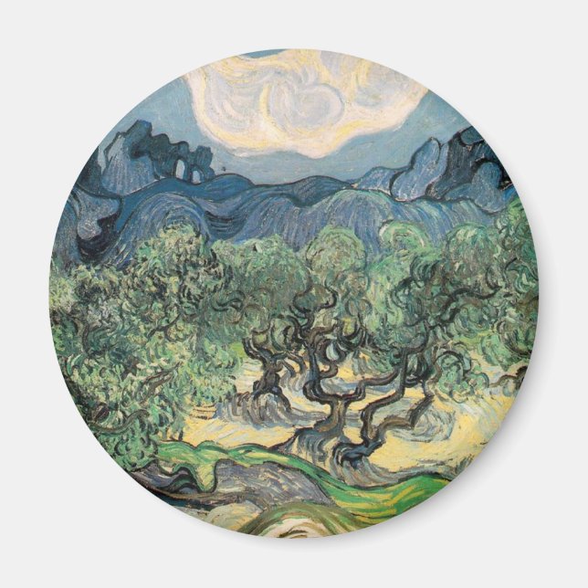 Imã Vincent Van Gogh - Oliveiras com Alpilles (Frente)