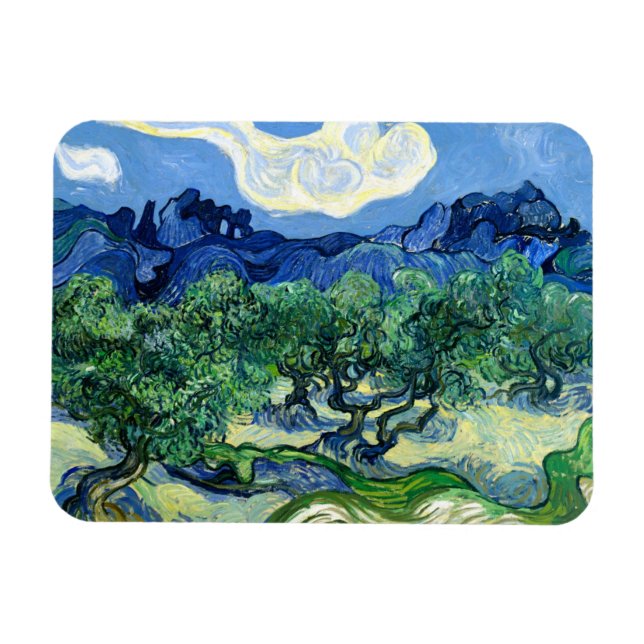 Ímã Vincent Van Gogh, Oliveiras com os Alpilles (Horizontal)