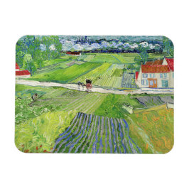 Ímã Vincent van Gogh - Paisagem com Carruagem e comboi