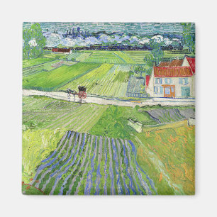 Imã Vincent van Gogh - Paisagem com Carruagem e Trem