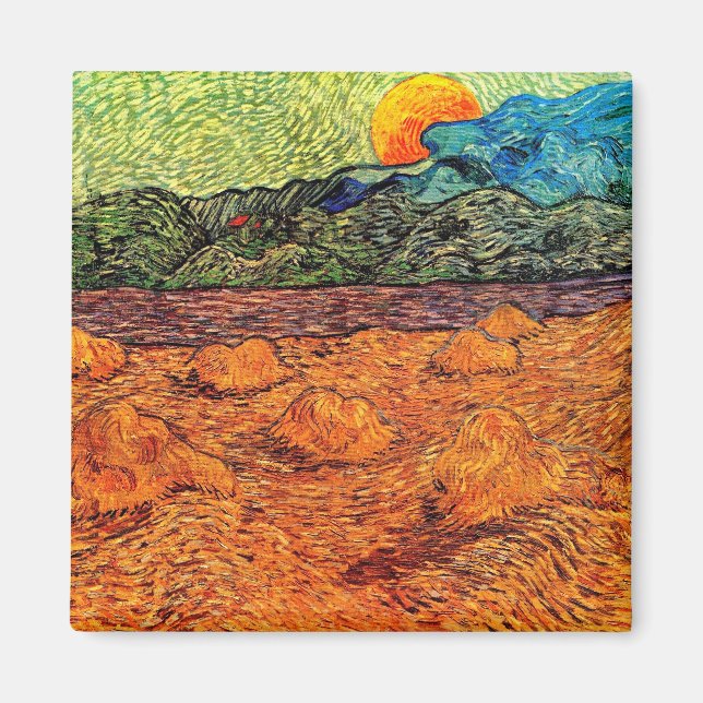 Imã Vincent Van Gogh - Paisagem Noturna com Lua Nascen (Frente)