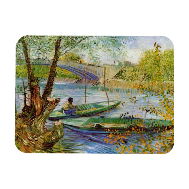 Ímã Vincent Van Gogh, pescando na Primavera (Horizontal)