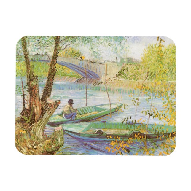Ímã Vincent van Gogh Pescando na Primavera, Pont de Cl (Horizontal)