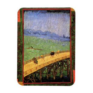 Ímã Vincent Van Gogh - Ponte Na Chuva Arte Japonesa