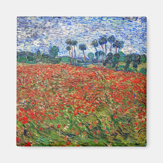 Imã Vincent van Gogh - Poppy Field (Frente)